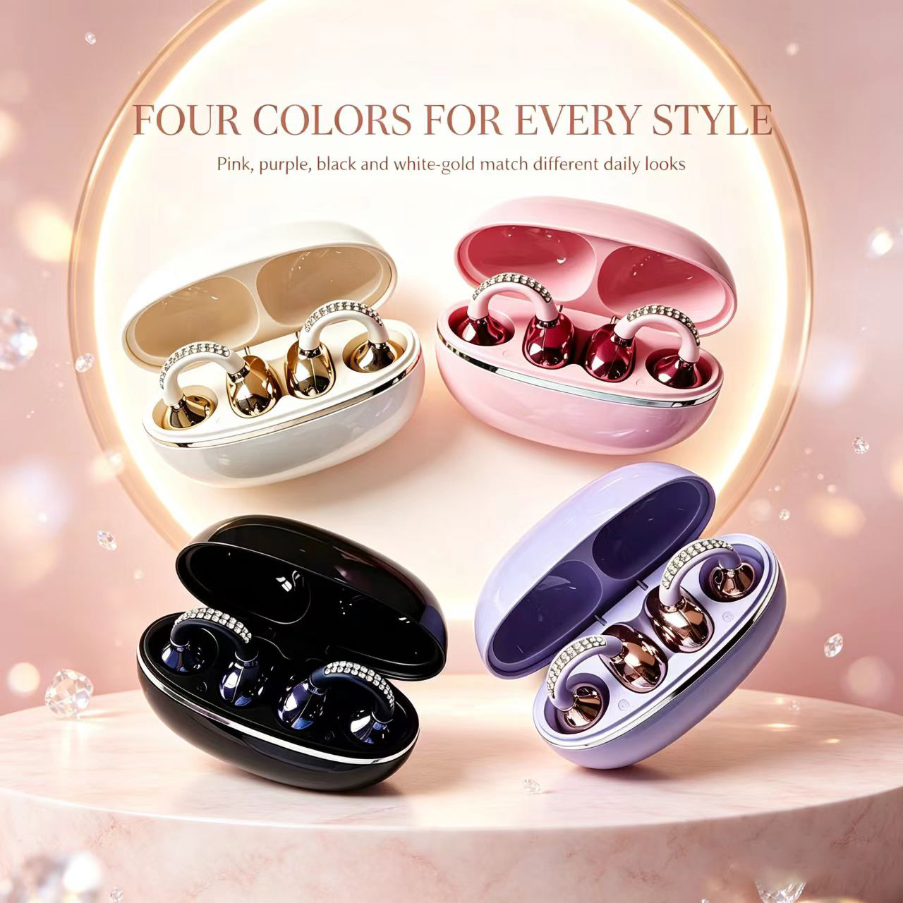 Rhinestone Open Ear Clip Wirel - Sleep Mask Headphones Bluetooth review and price