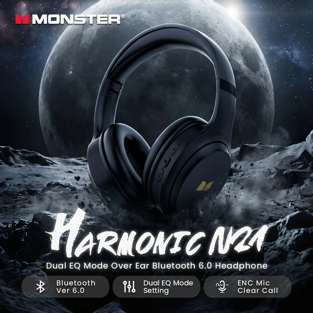 Monster Harmonic N21 Bluetooth - Anc Wireless Over Ear Headphones review and price