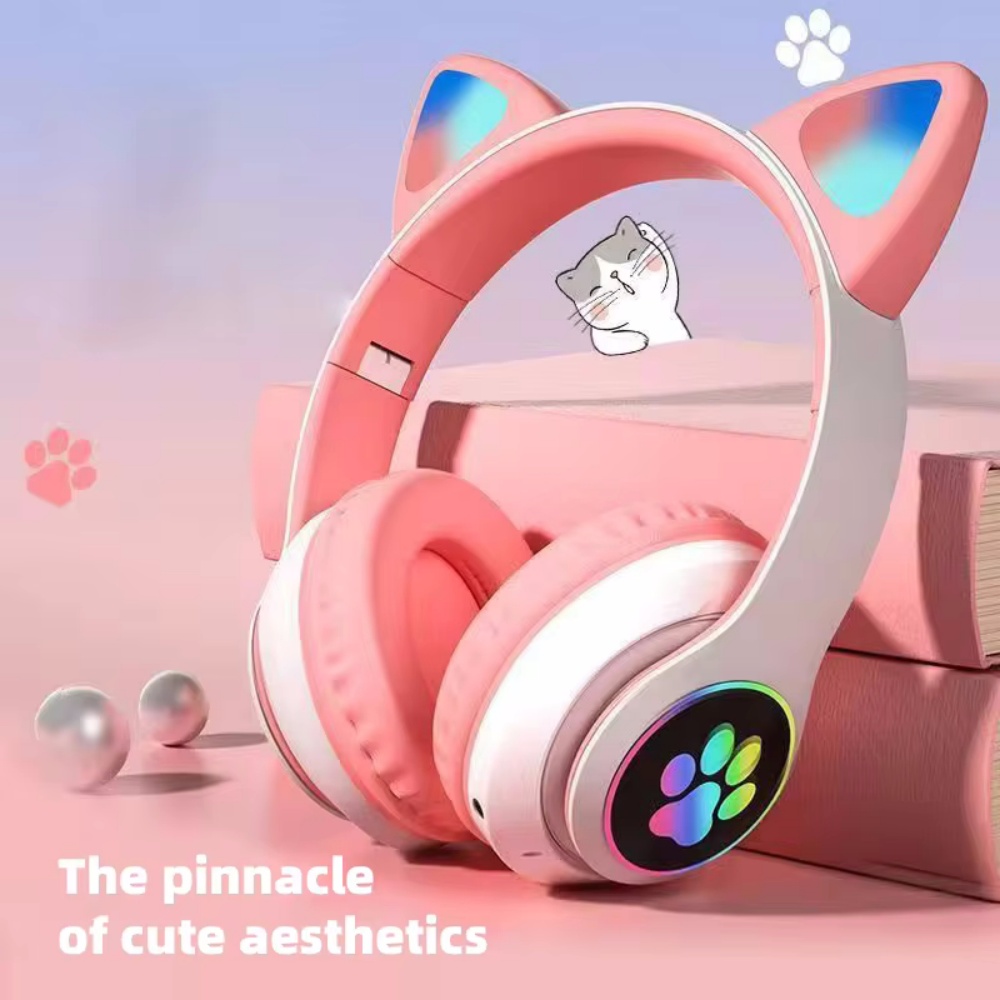 Foldable Wireless Bluetooth He - Cat Ear Bluetooth Headset Led review and price
