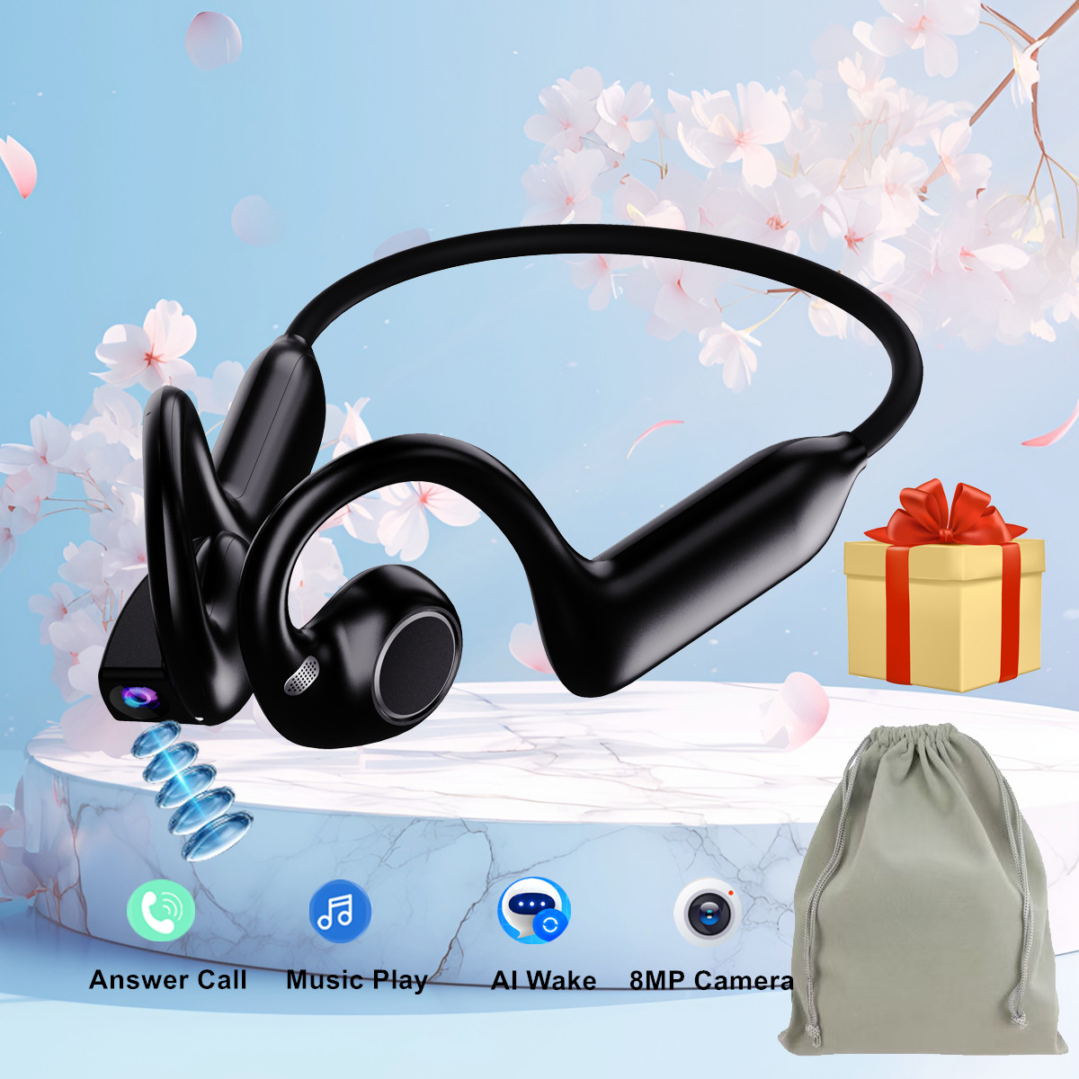 New Smart Camera Earphone Bone - Bone Conduction Running Headphones review and price