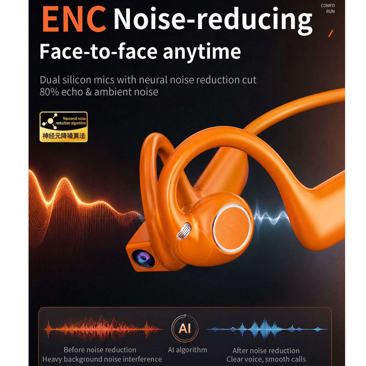 New Smart Camera Earphone Bone - Bone Conduction Running Headphones review and price