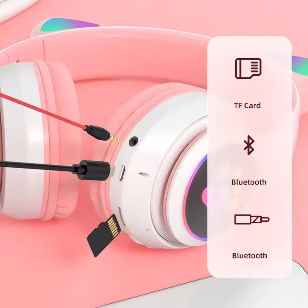 Cute Cat Ear Wireless Headset  - Cat Ear Bluetooth Headset Led review and price