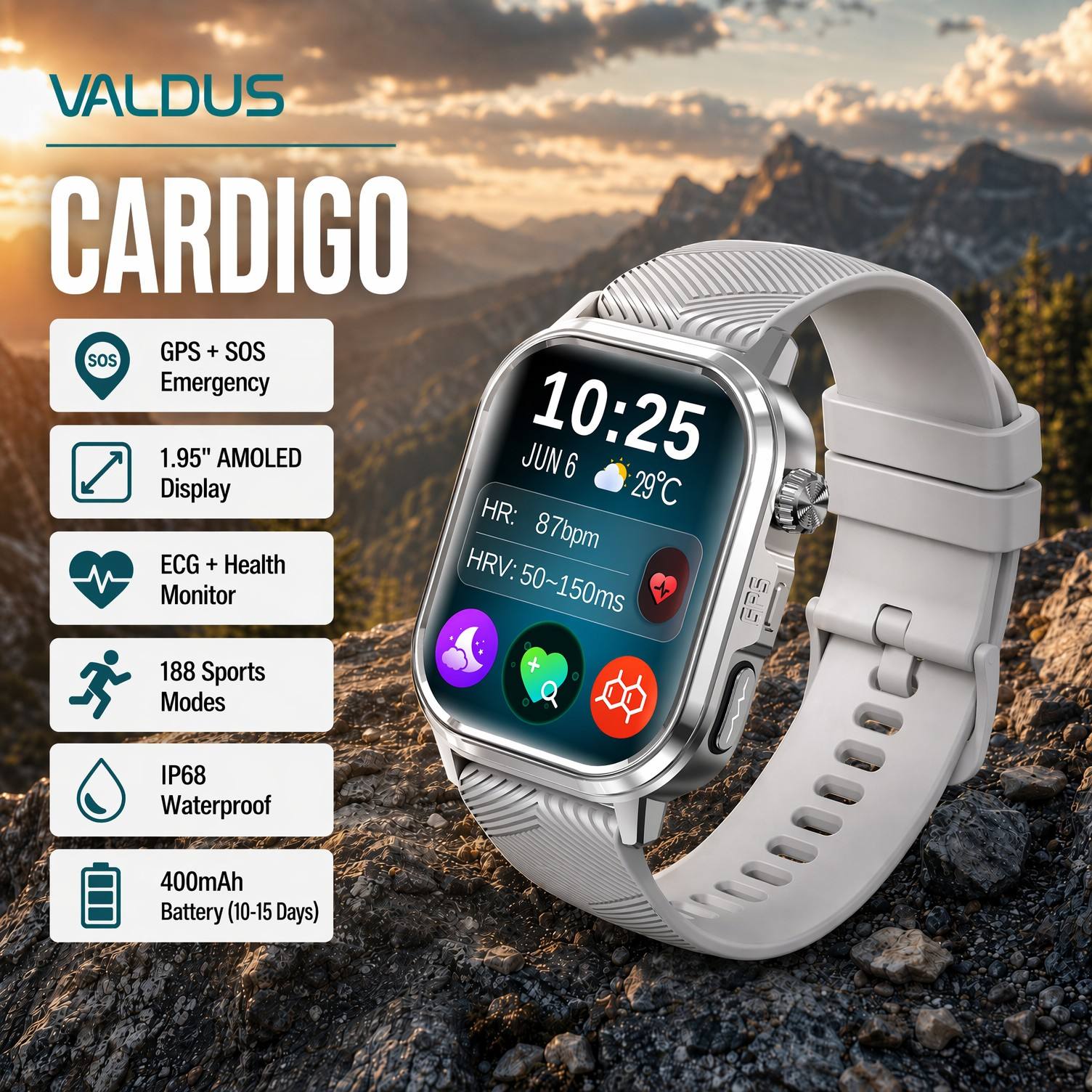 VALDUS CARDIGO Men Women ECG H - Smartwatches review and price