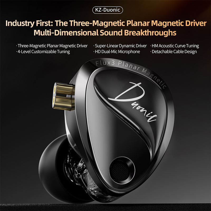 KZ Duonic Wired IEMs Triple-Ma - Planar Magnetic Iem Earphones review and price