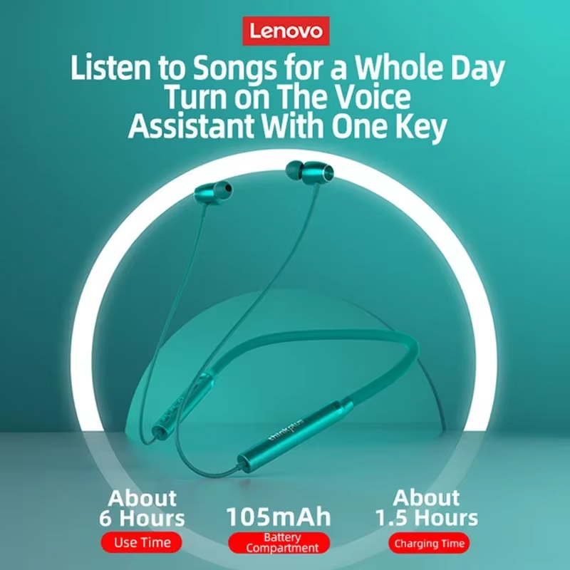 100% Origial Lenovo HE05X Blue - Magnetic Neckband Sports Earphones review and price